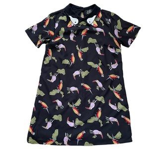 Toucan Embroidered Collar Dress